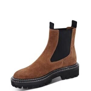 Dolce Vita Moana Pull On Brown Suede Platform Combat Boots size 7 NWOB